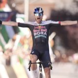 La joie de Nico Denz à l'arrivée KEYSTONE/AP/Massimo Paolone
